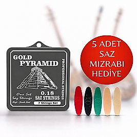 0.18 Kısa Sap Pyramid Saz Teli  5 Adet Saz Mızrabı Hediye
