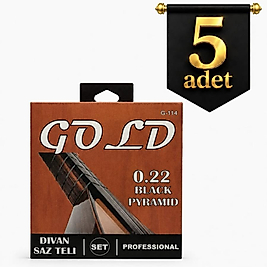5 Adet 0.22 GOLD BLACK PYRAMID Divan Saz Teli
