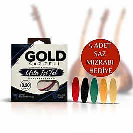 GOLD Kırmızı Bamlı 0.20 Saz Teli (Uzun Sap)