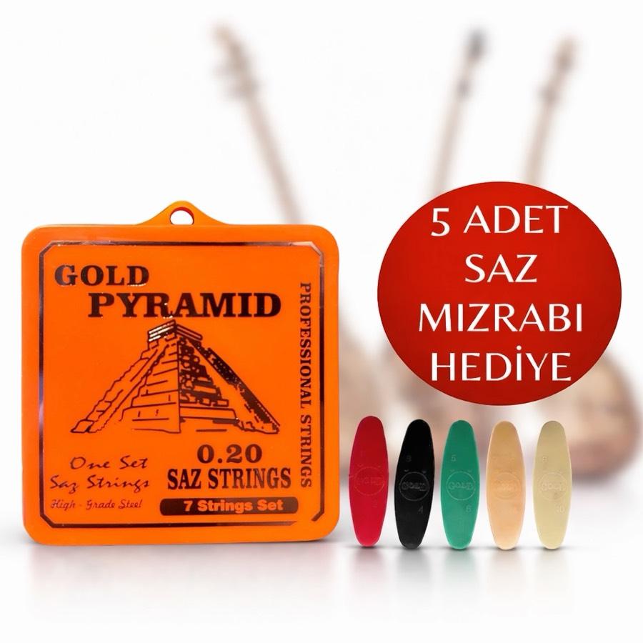 0.20 Uzun Sap Pyramıd Saz Teli  5 Adet Saz Mızrabı Hediye