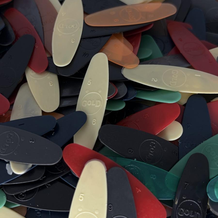 10 Adet Saz Bağlama Gold Marka Mızrap (Sadece 1-2  numara)