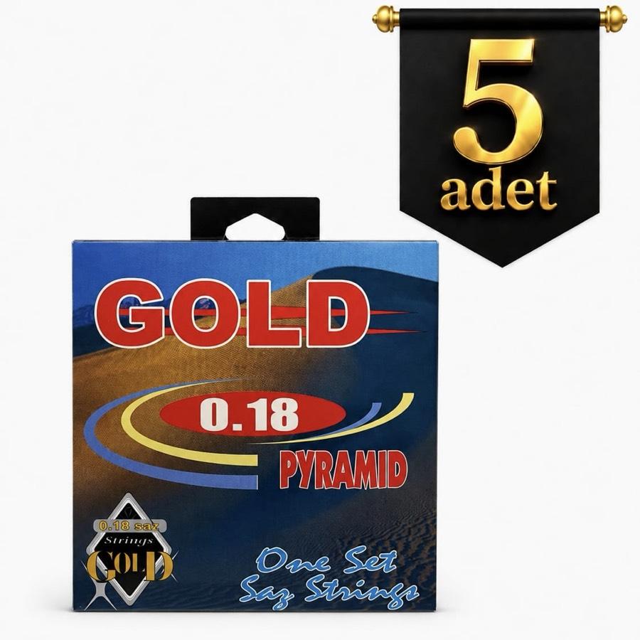 5 Adet 0.18 GOLD PYRAMID Saz Teli( Kısa Sap)