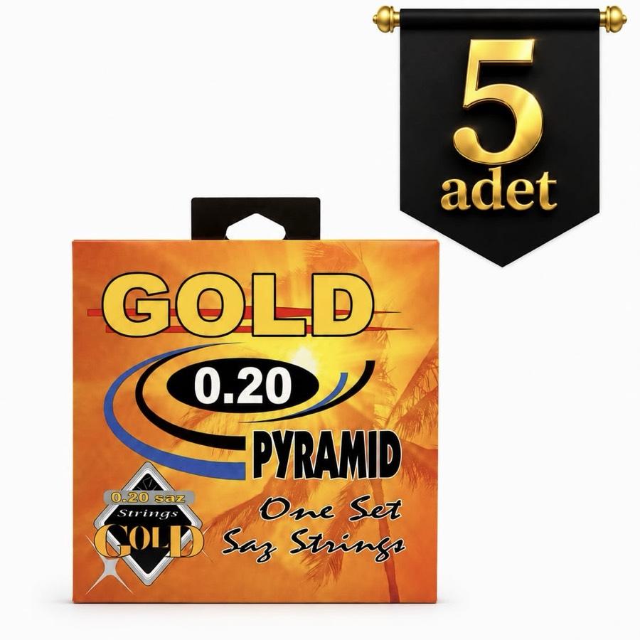 5 Adet 0.20 GOLD PYRAMID Saz Teli( Uzun Sap)