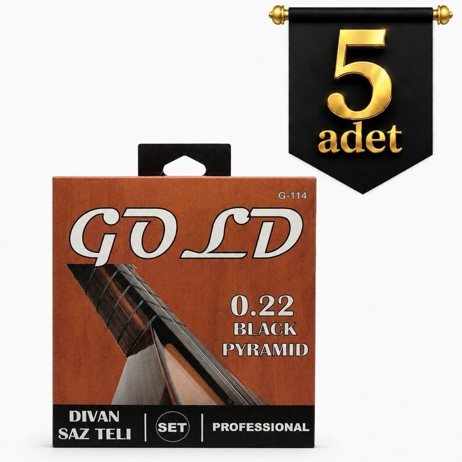 5 Adet 0.22 GOLD BLACK PYRAMID Divan Saz Teli