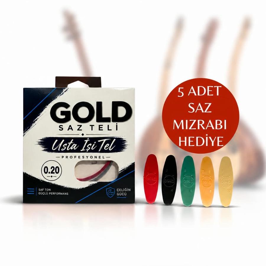 GOLD Kırmızı Bamlı 0.20 Saz Teli (Uzun Sap)