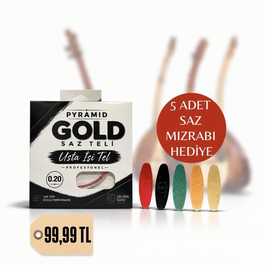 GOLD PYRAMID Kırmızı Bamlı 0.20 Saz Teli (Uzun Sap)