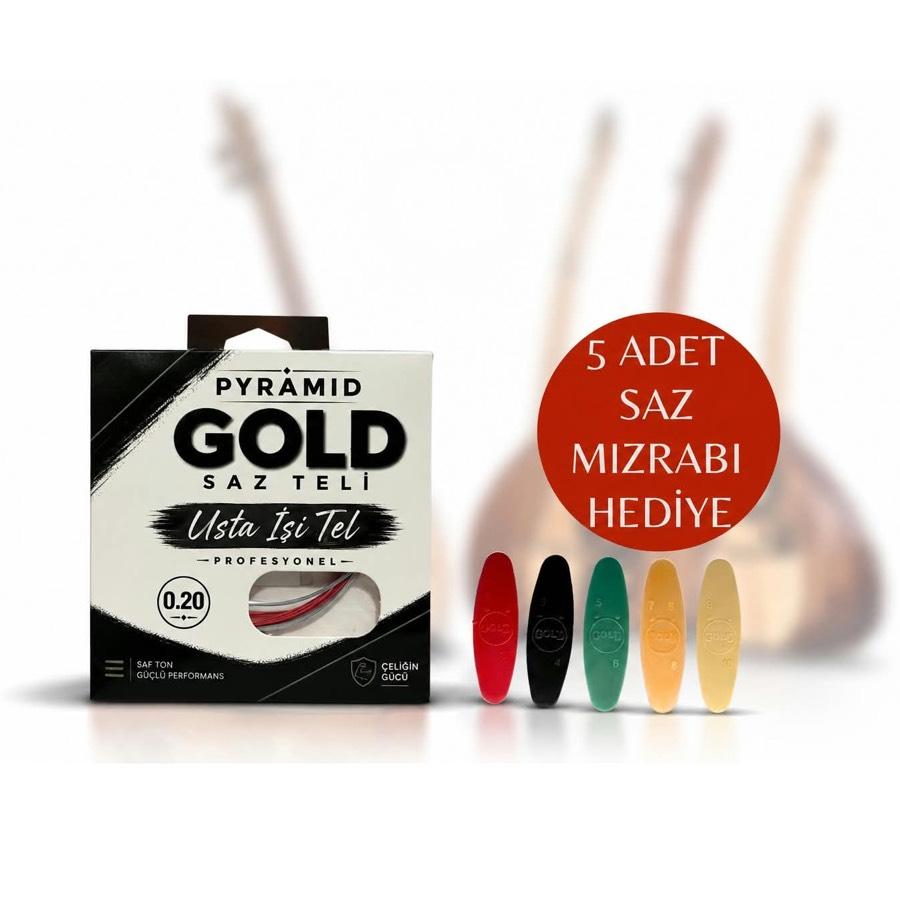 GOLD PYRAMID Kırmızı Bamlı 0.20 Saz Teli (Uzun Sap)