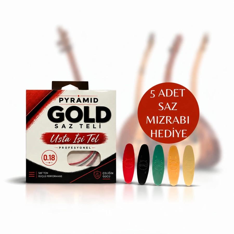 GOLD PYRAMID Kırmızı Bamlı 0.18 Saz Teli (Kısa Sap)